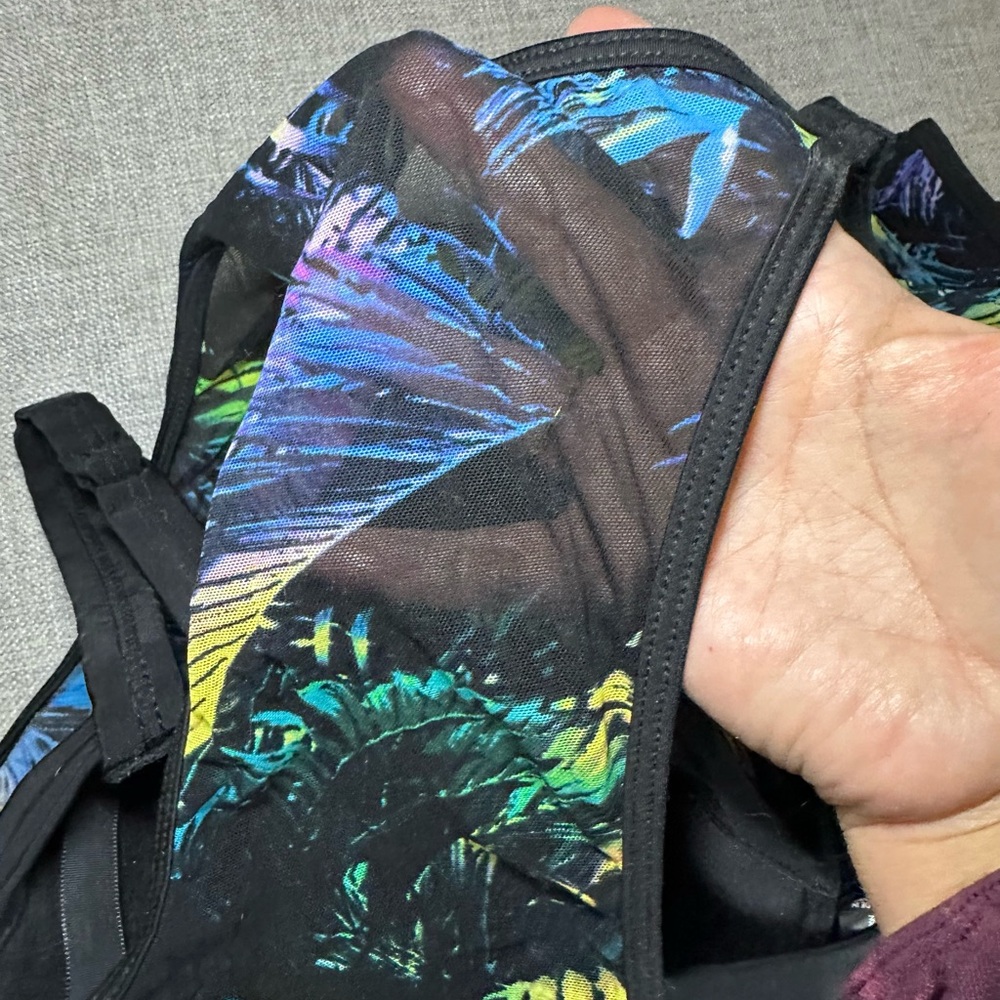 Torrid Black Swimdress with Neon Palm Print - Picture 9 of 12